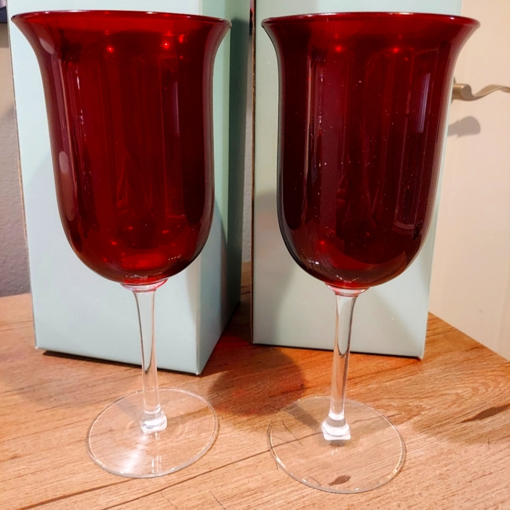 PartyLite Ruby Red Stemmed Votive Holder